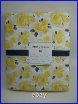 Pottery Barn Teen Emily Meritt Marigold Rose Floral Yellow Sheet Set Twin #2474
