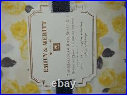 Pottery Barn Teen Emily Meritt Marigold Rose Floral Yellow Sheet Set Twin #2474