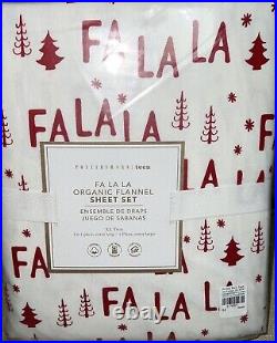 Pottery Barn Teen FA LA LA Organic Holiday Sheets Flannel Queen NWT sold out