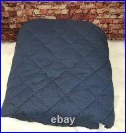 Pottery Barn Teen Favorite Tee Quilt Full Queen Navy Blue Stitched