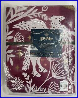 Pottery Barn Teen HARRY POTTER Magical Damask Sheet Set, Full, Burgundy