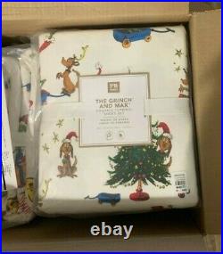 Pottery Barn Teen Kids The GRINCH and Max organic flannel FULL sheet set