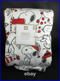 Pottery Barn Teen Peanuts Holiday Flannel Duvet Cover Full Queen #332