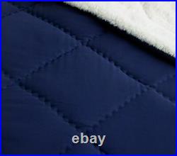 Pottery Barn Teen Recycled Super Soft Sherpa Full/Queen Comforter & Shams, Navy