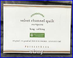 Pottery Barn Velvet Channel Quilt, King 92 wide x 108 long, Free Shipping
