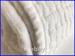 Pottery Barn White Pick-Stitch Cotton/Linen Quilt King/Cal. King Store Return