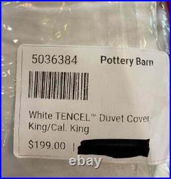 Pottery Barn White TENCEL Duvet Cover, King/Cal. King, Free Shipping