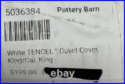 Pottery Barn White TENCEL Duvet Cover, King/Cal King, Free Shipping