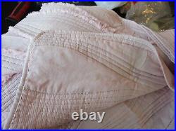 Pottery Barn kids Textured Waves Recycled Microfiber full queen quilt pink sampl