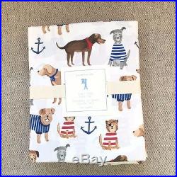 Pottery barn Kids Salty Dog Twin Sheet Set red brown navy Puppy