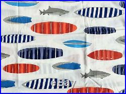 Pottery barn kids Pacific Surf Shark Sheet Set Full Navy Blue Grey