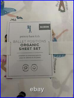 Pottery barn kids ballet positions organic sheet set queen New