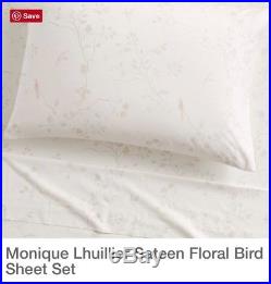 Pottery barn kids monique lhuillier floral bird sateen sheet set full size NEW