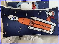 RARE Pottery Barn Kids 8Pc SNOOPY SPACE TWIN QUILT & DUVET + PILLOW Peanuts