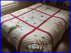 RARE Pottery Barn Kids REINDEER QUILT Full/Queen Cotton Christmas Discontinued