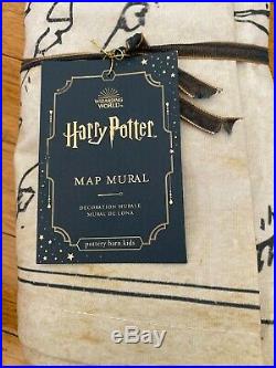 Rare Pottery Barn Harry Potter Hogwarts Map Canvas Art 53 x 75 New with Tags