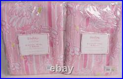 S/2 Pottery Barn Kids Lilly Pulitzer Neckin Blackout Curtain panels 44x63 pink