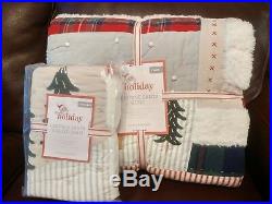 S2 POTTERY BARN KIDS Heritage Santa Quilt Standard Sham Twin Christmas Sold Out
