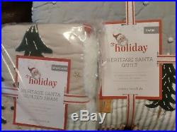 S2 POTTERY BARN KIDS Heritage Santa Quilt Standard Sham Twin Christmas Sold Out